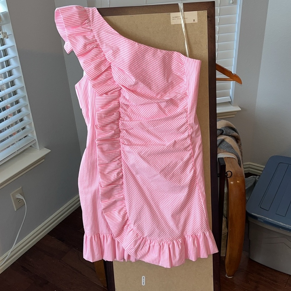 Lily Pulitzer Havana Pink Tiffani Dress Seersucker NWT size 16
